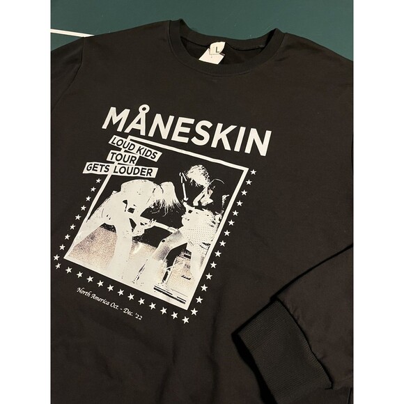 Maneskin Loud Kids Tour Gets Louder Pullover Sweatshirt LARGE Band Music Italy - Picture 1 of 6